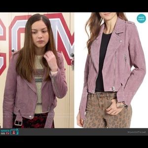Blank NYC Lilac Suede Moto Biker Racer Jacket